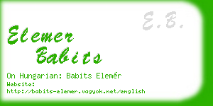 elemer babits business card